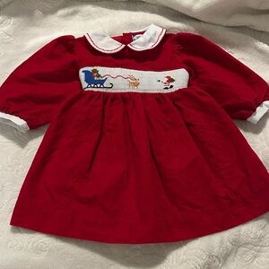 Carriage Boutiques by Friedknit Creations Smocked Christmas Corduroy Dress 12m